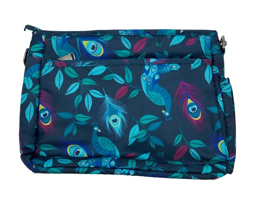 Lug Medium Crossbody with RFID Shimmy SE Peacock, Blue, Prpl, Turq, NWOT